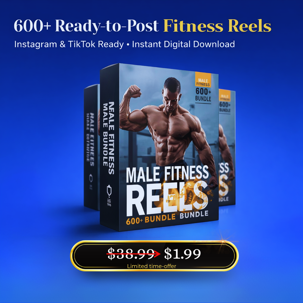 Male Fitness Reels: 600+ Bundle Digital Download