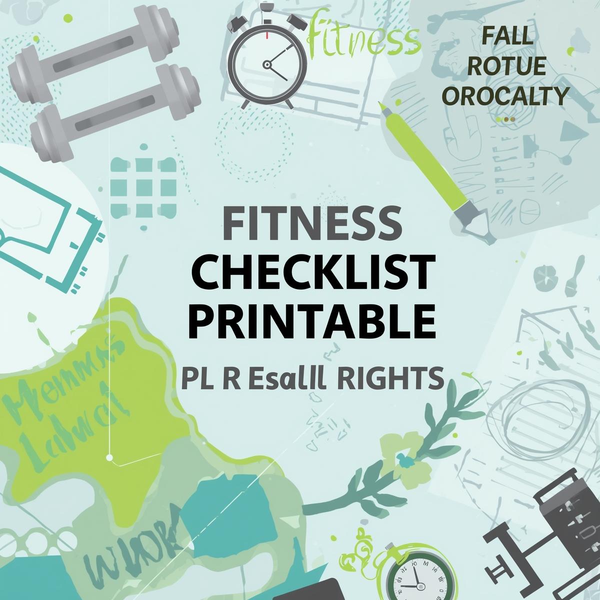 Fitness Checklist Printable with PLR Resell Rights. - Image 5